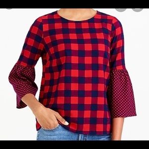 Gorgeous Size 2 J Crew Plaid Top